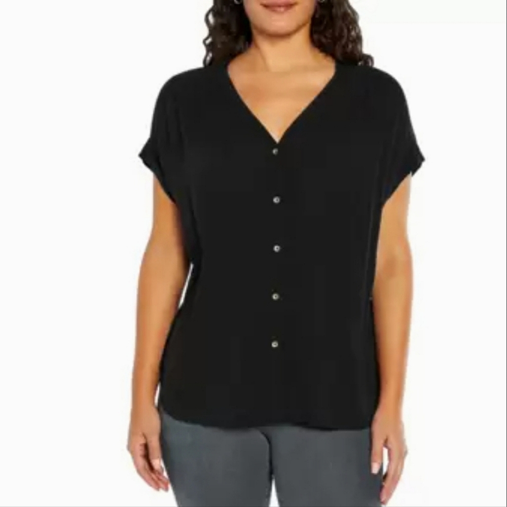 New Orvis Ladies Button Front Closure Blouse Size L - Picture 8 of 9